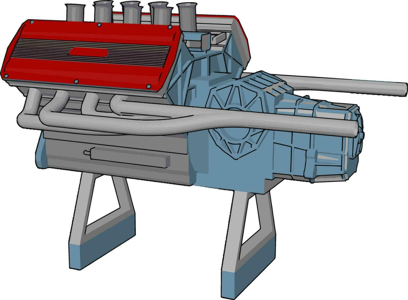 bil- industriell motor vektor eller Färg illustration