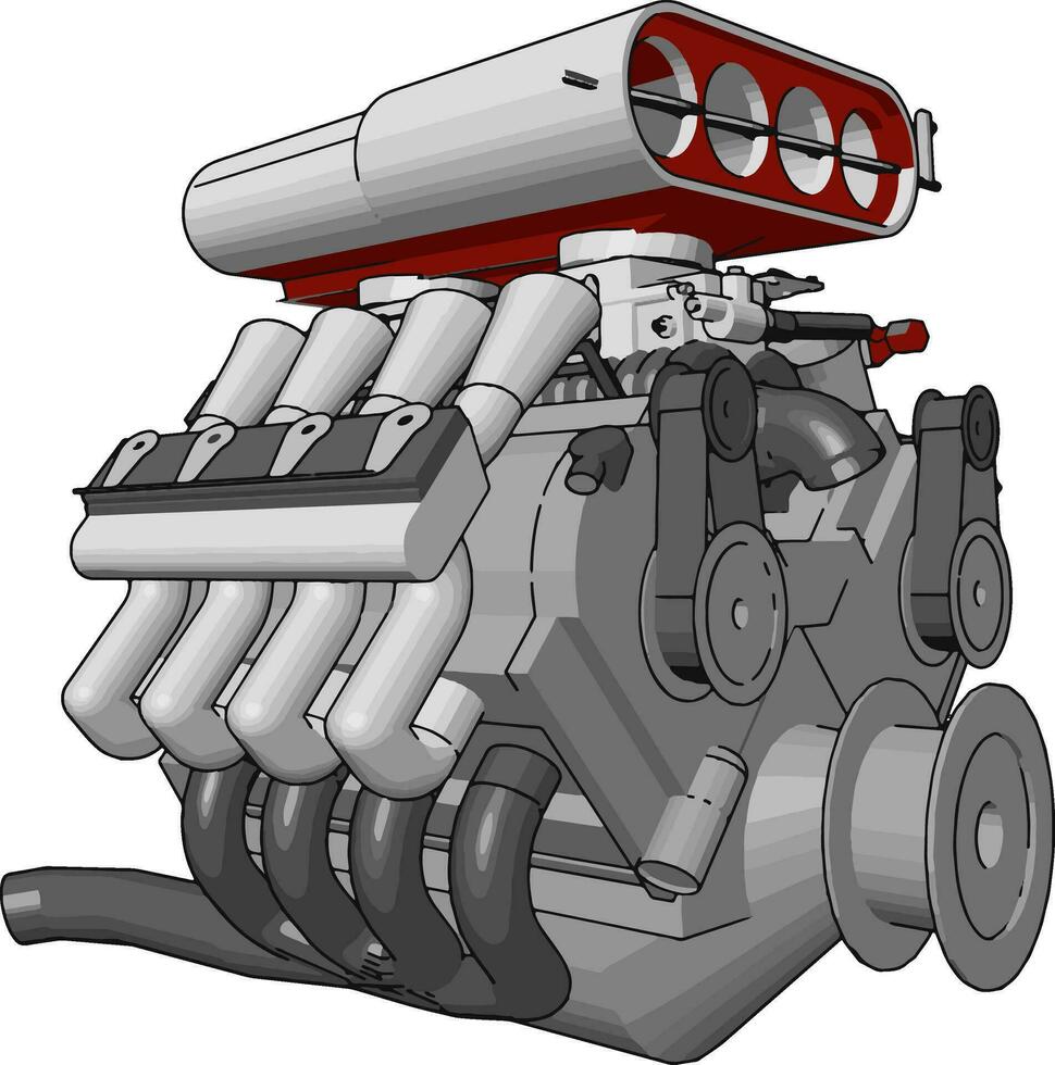 Motor von Fahrzeug oder Pumpe Vektor oder Farbe Illustration
