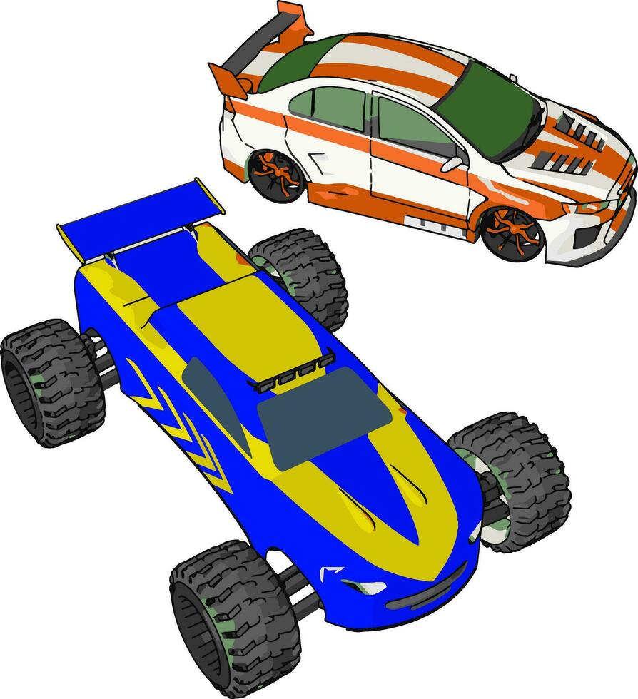 de batteri drivs bil vektor eller Färg illustration