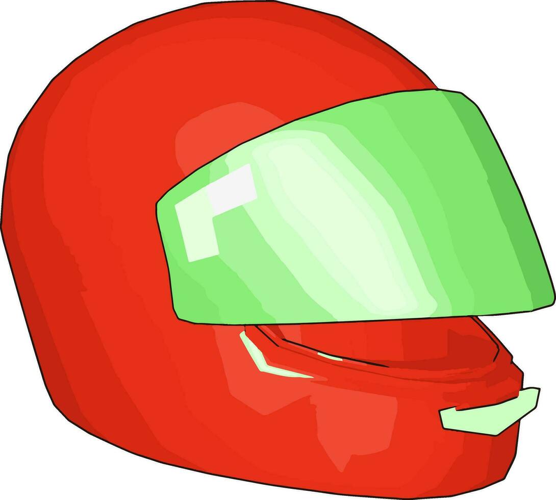 röd och grön motorcykel hjälm vektor illustration på vit bakgrund