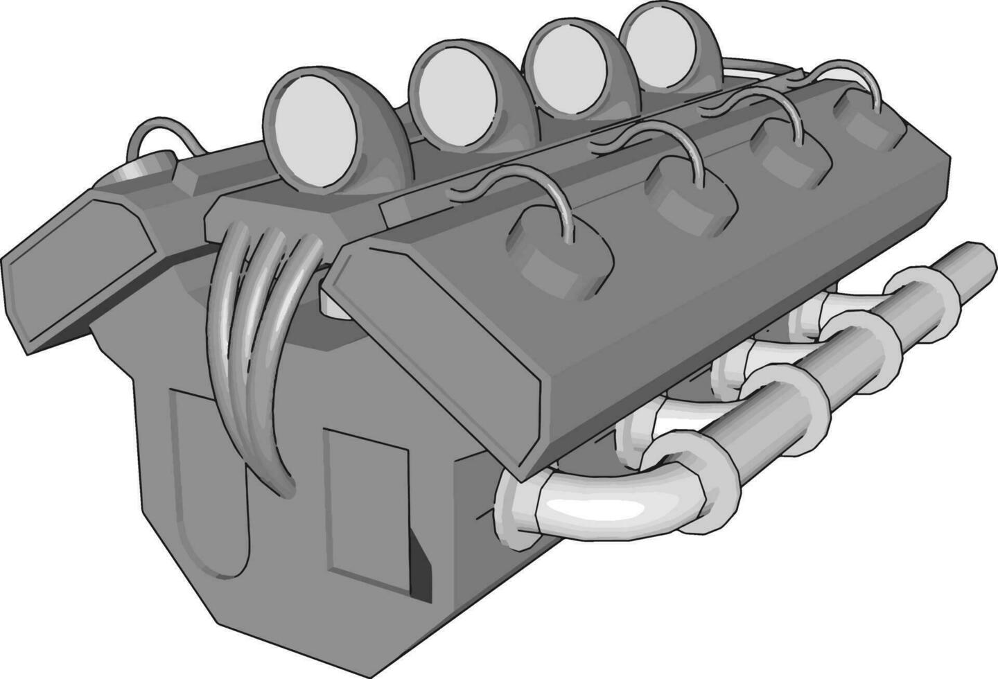 vektor illustration av abstrakt grå bil motor på vit bakgrund