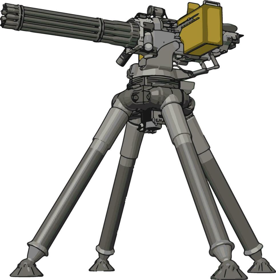 3d vektor illustration på vit bakgrund av en militär missil maskin pistol