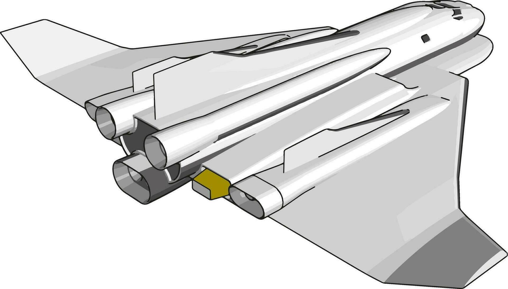 einfach Vektor Illustration von ein Raum Shuttle auf Weiß Hintergrund