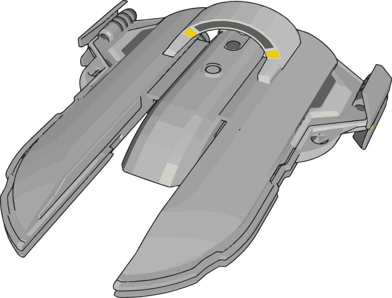 Licht Blau Sci-Fi Schlachtschiff Vektor Illustration auf Weiß Hintergrund