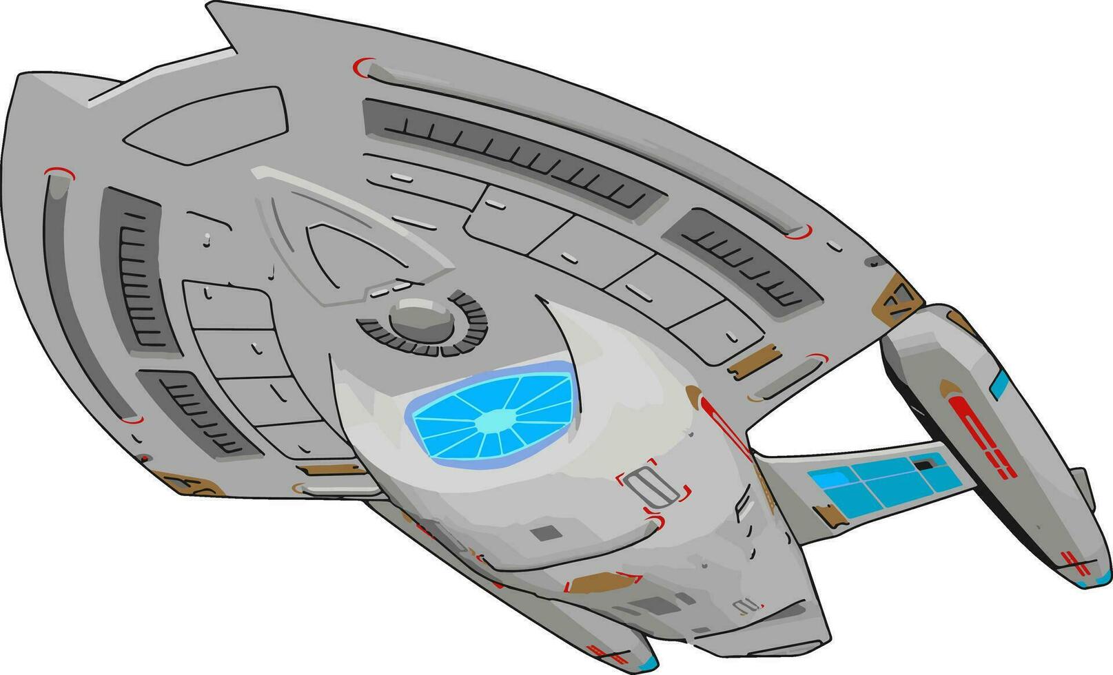Fantasie Ladung Raumschiff Vektor Illustration auf Weiß Hintergrund