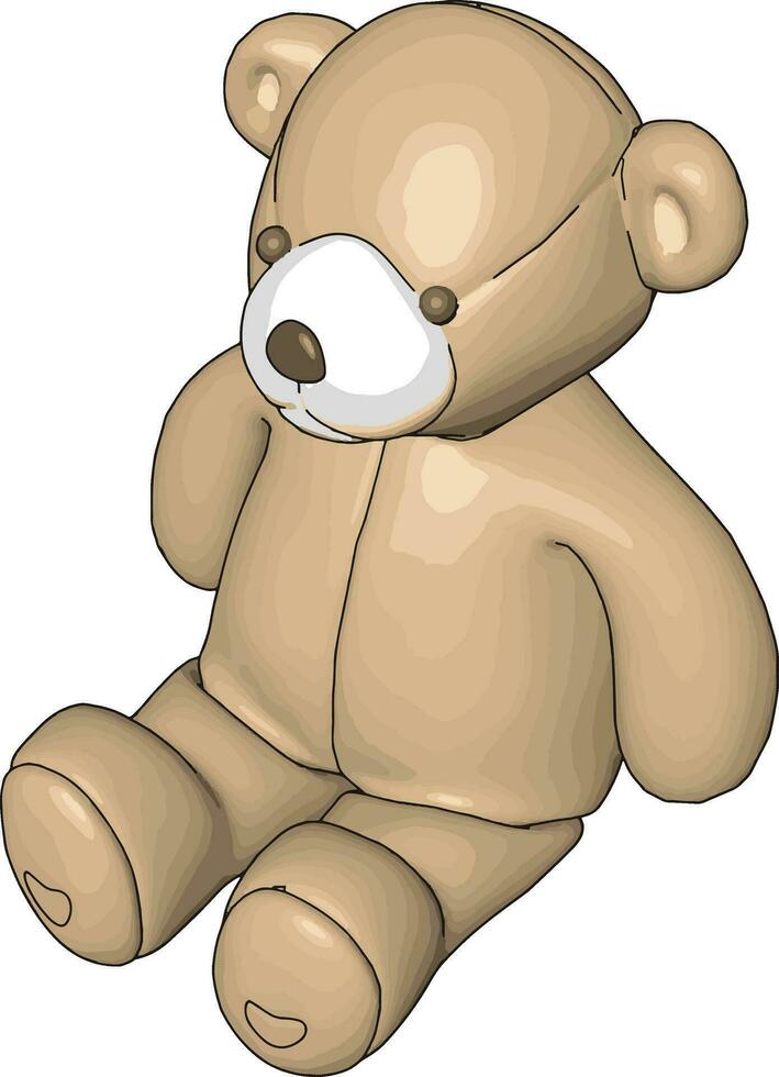 Beige Teddy Bär Vektor Illustration auf Weiß Hintergrund