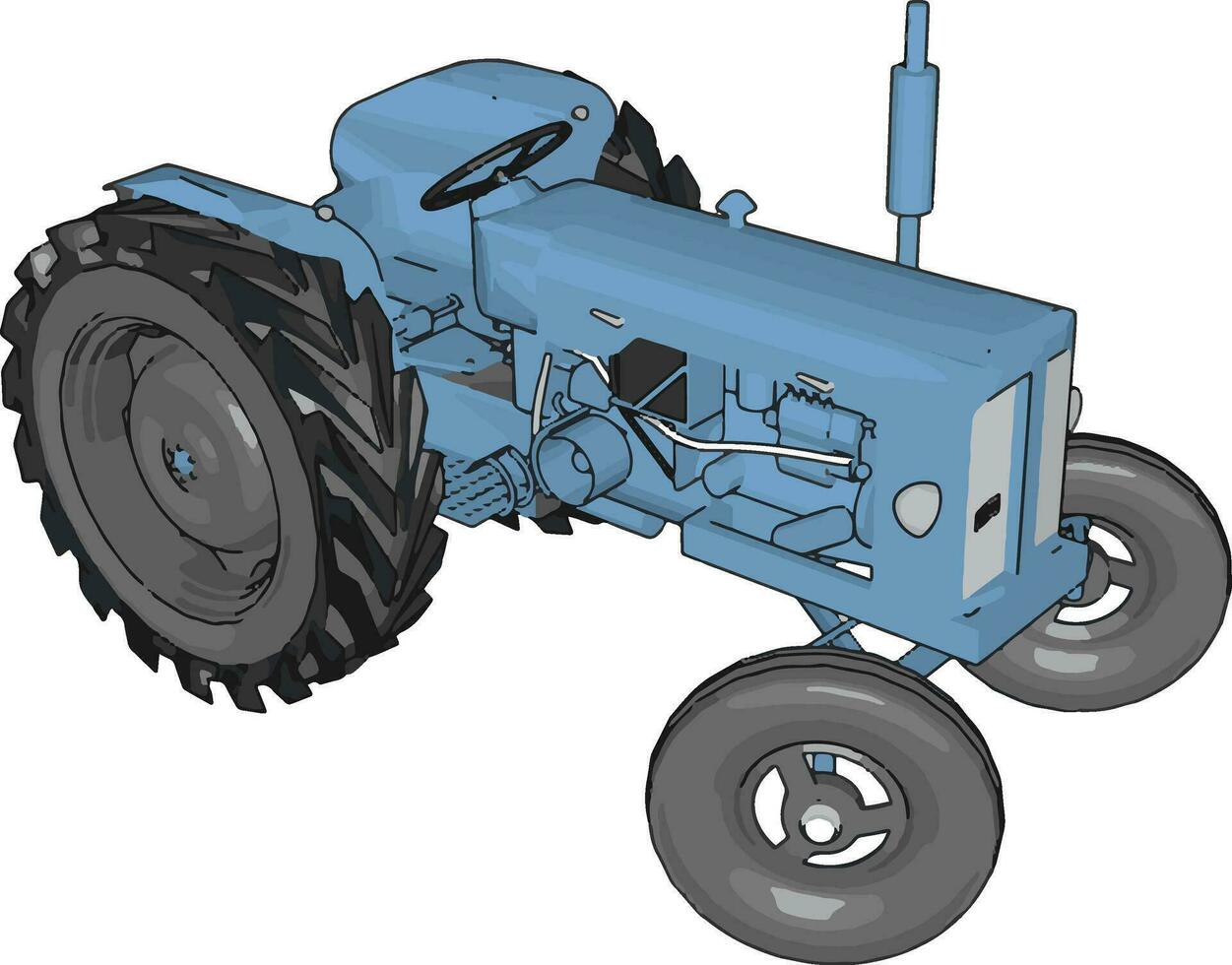 blå traktor vektor illustration på vit bakgrund