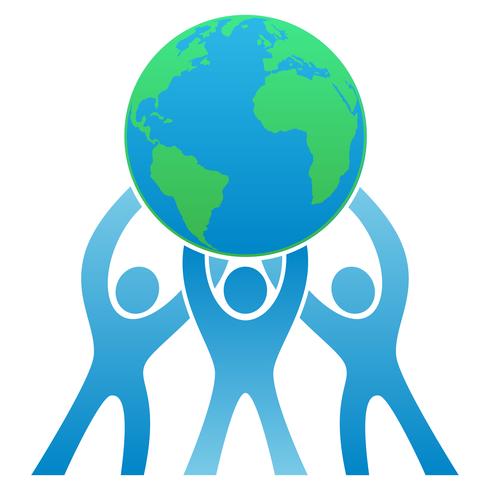 teamwork jorden logotyp vektor illustration