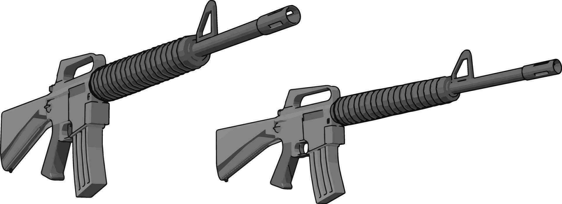 Militärgewehr, Illustration, Vektor auf weißem Hintergrund.