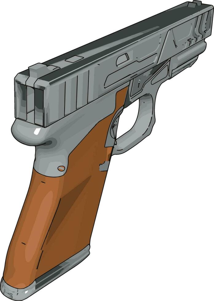 modell av en handeldvapen, illustration, vektor på vit bakgrund.