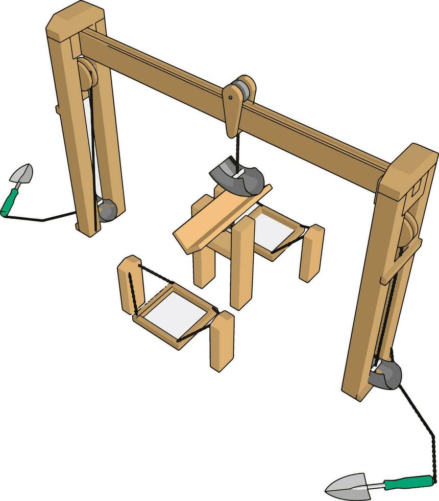 Sperrholzmaschine, Illustration, Vektor auf weißem Hintergrund.