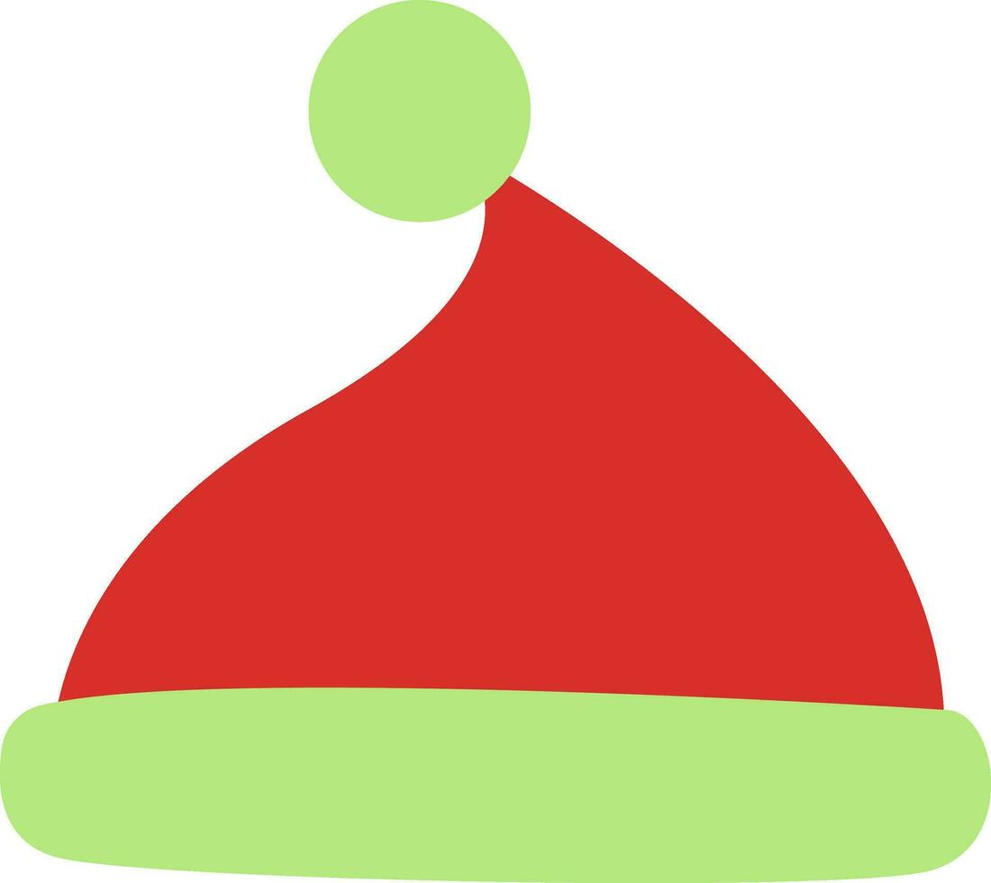 Weihnachtsmütze, Symbol, Vektor auf weißem Hintergrund.