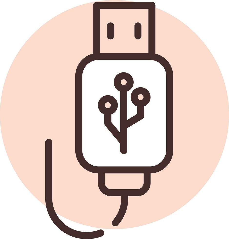 Elektronik USB, Symbol, Vektor auf weißem Hintergrund.