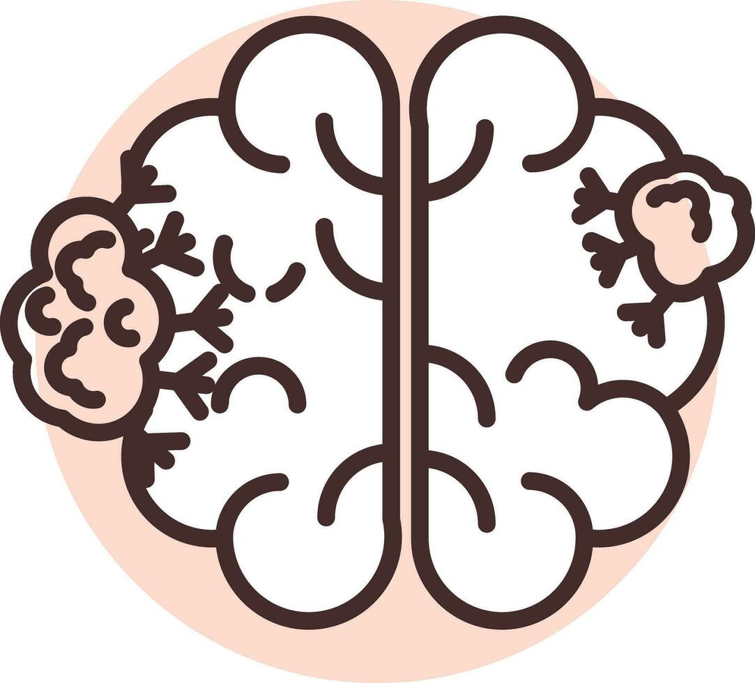 medizinisches Gehirn, Symbol, Vektor auf weißem Hintergrund.