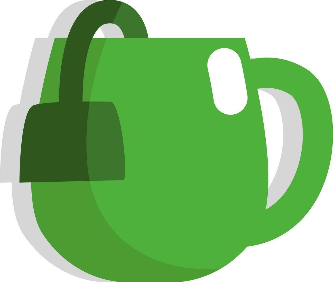 Grüner Tee Tee, Symbol, Vektor auf weißem Hintergrund.