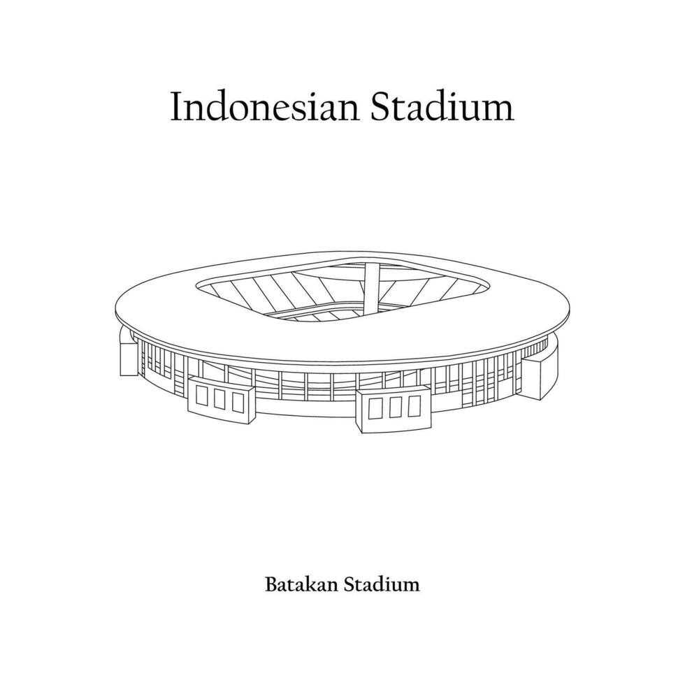 Grafik Design von das Batakan Stadion, balikpapan Stadt, Persiba balikpapan Zuhause Team. International Fußball Stadion im indonesisch. vektor