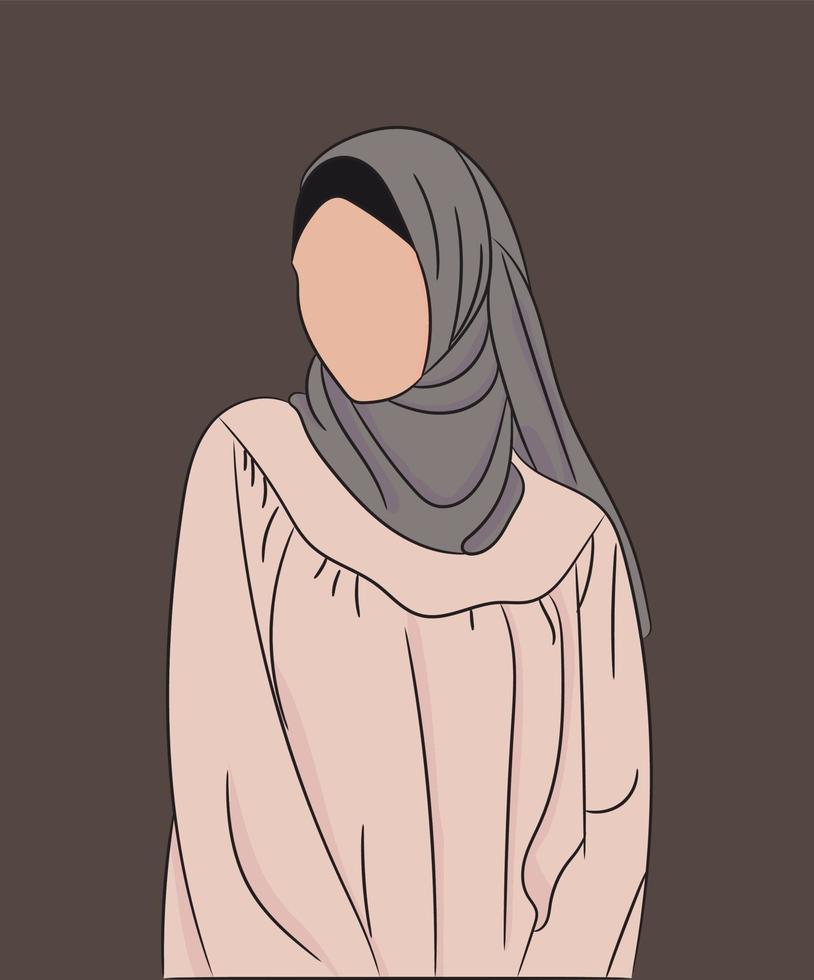 muslimsk hijab flicka vektor illustration