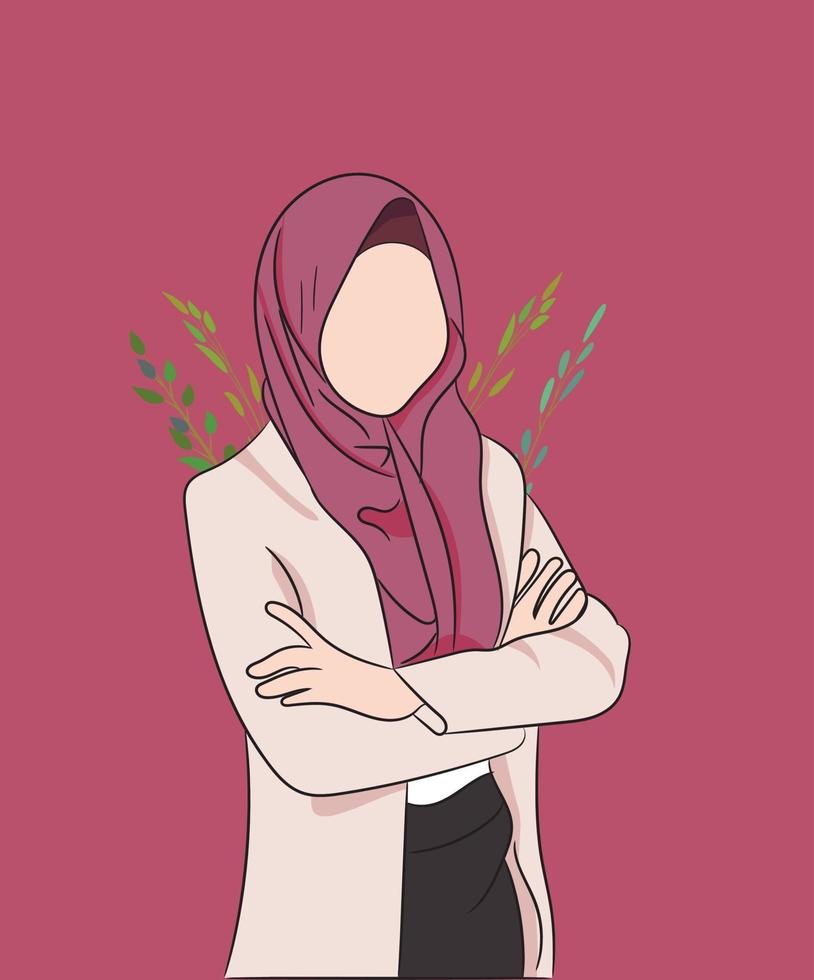 muslimische hijab mädchen vektorillustration vektor