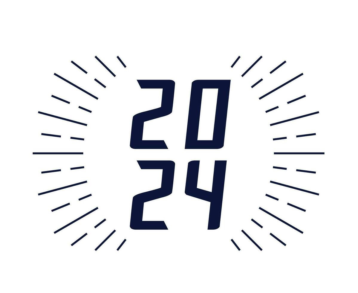 2024 Lycklig ny år Semester bue grafisk design abstrakt vektor logotyp symbol illustration