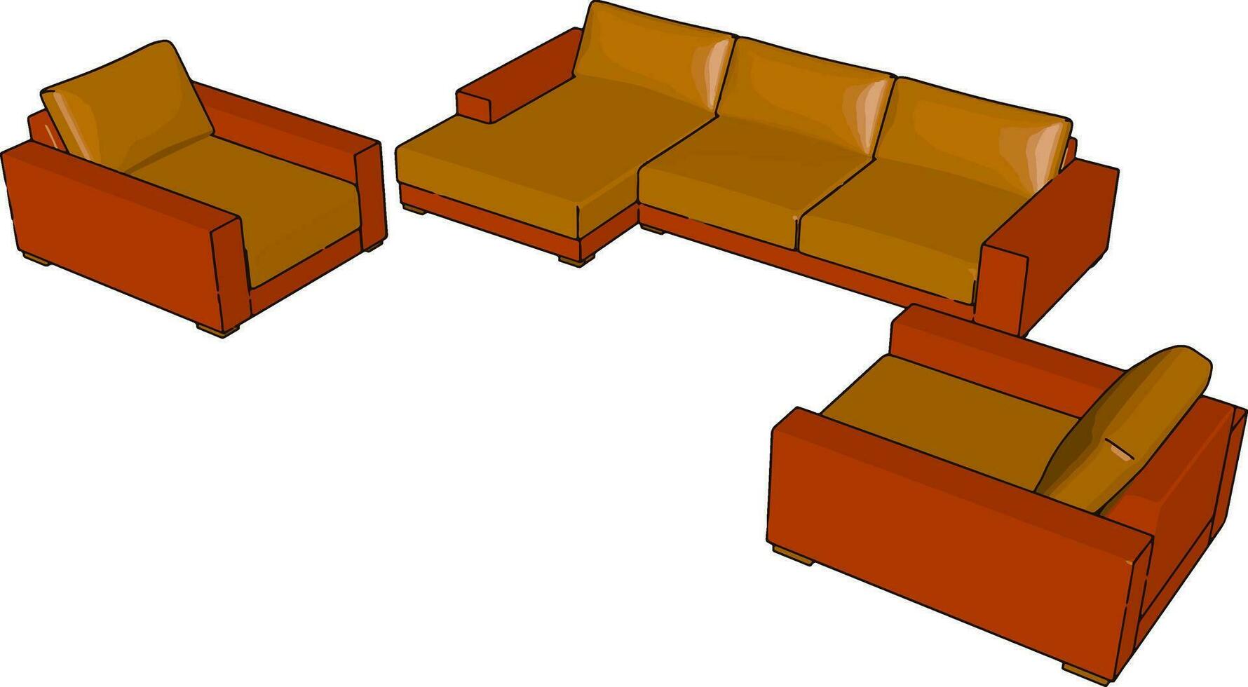 en bit av möbel för Sammanträde med bekvämlighet vektor eller Färg illustration
