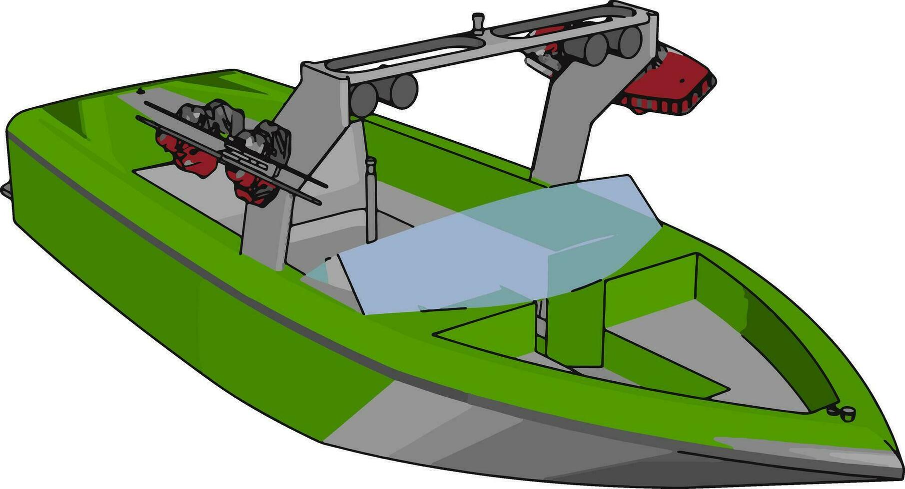 modell av hastighet båt, illustration, vektor på vit bakgrund.