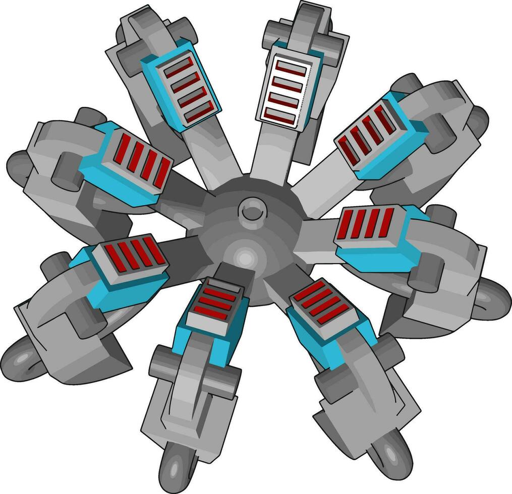 blå robot Spindel, illustration, vektor på vit bakgrund.