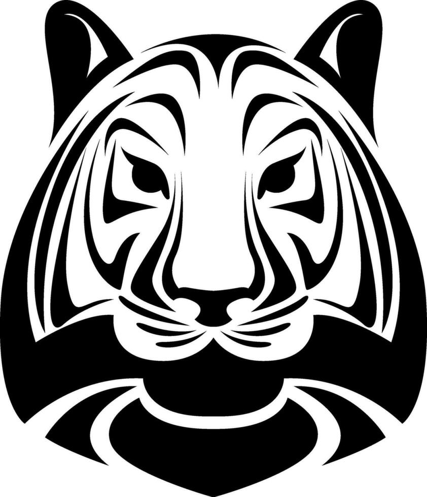 tiger huvud tatuering, tatuering illustration, vektor på en vit bakgrund.