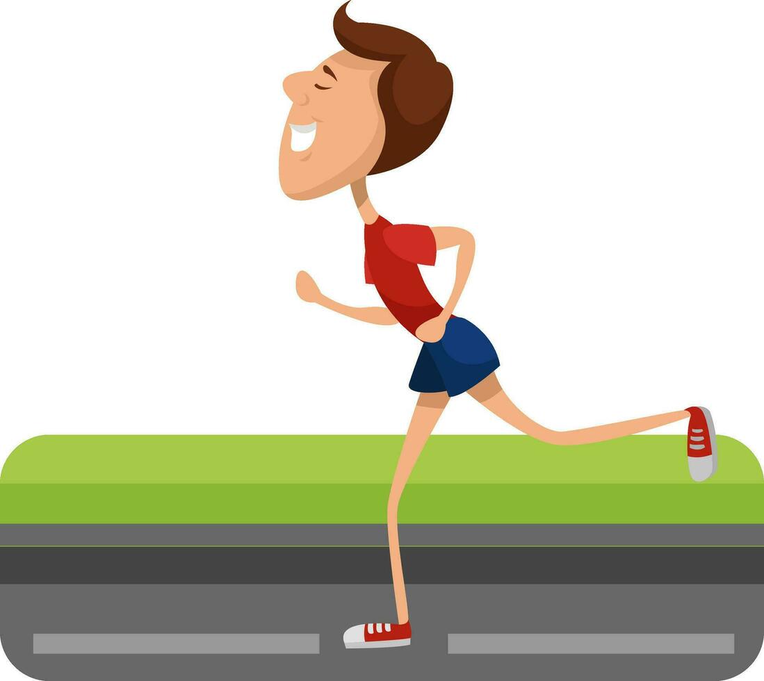 pojke löpning, illustration, vektor på en vit bakgrund.