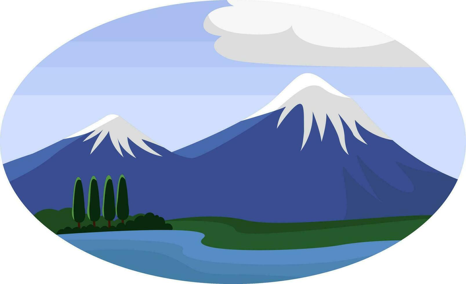 ararat fjäll, illustration, vektor på en vit bakgrund.