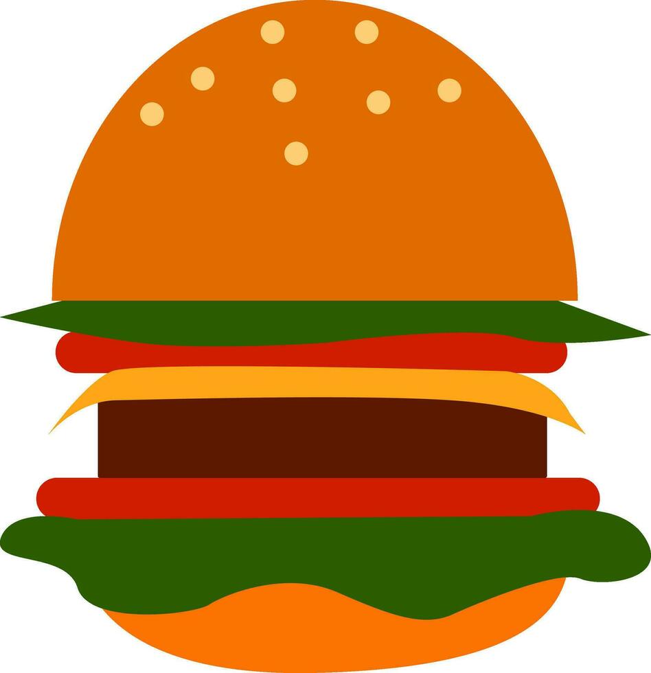 ein groß Burger, Vektor Farbe Illustration.
