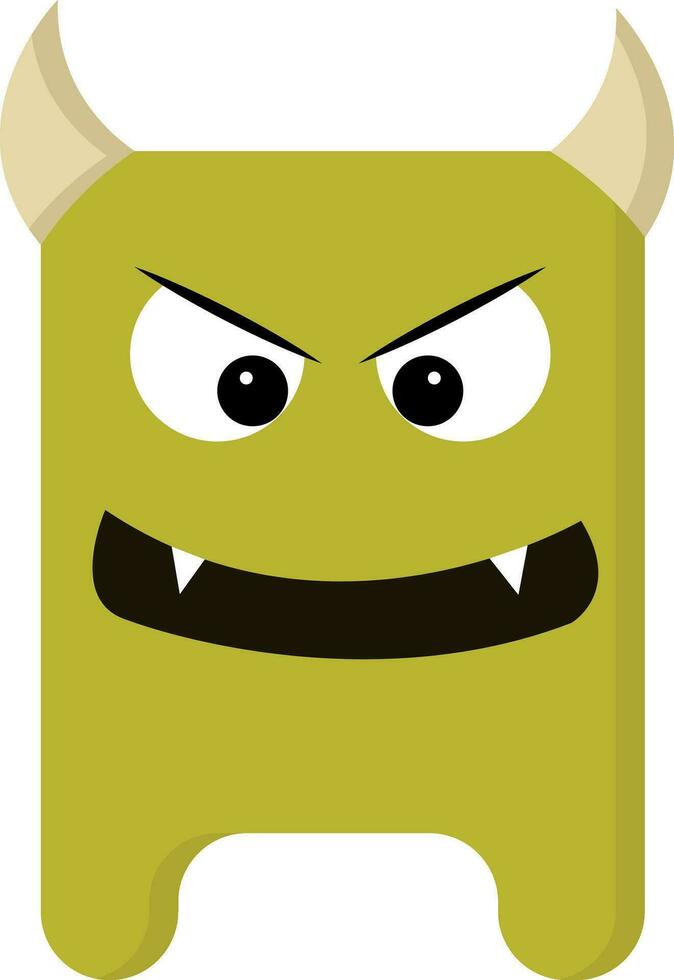 wütend Monster- mit Scharf Zähne, Vektor Farbe Illustration.