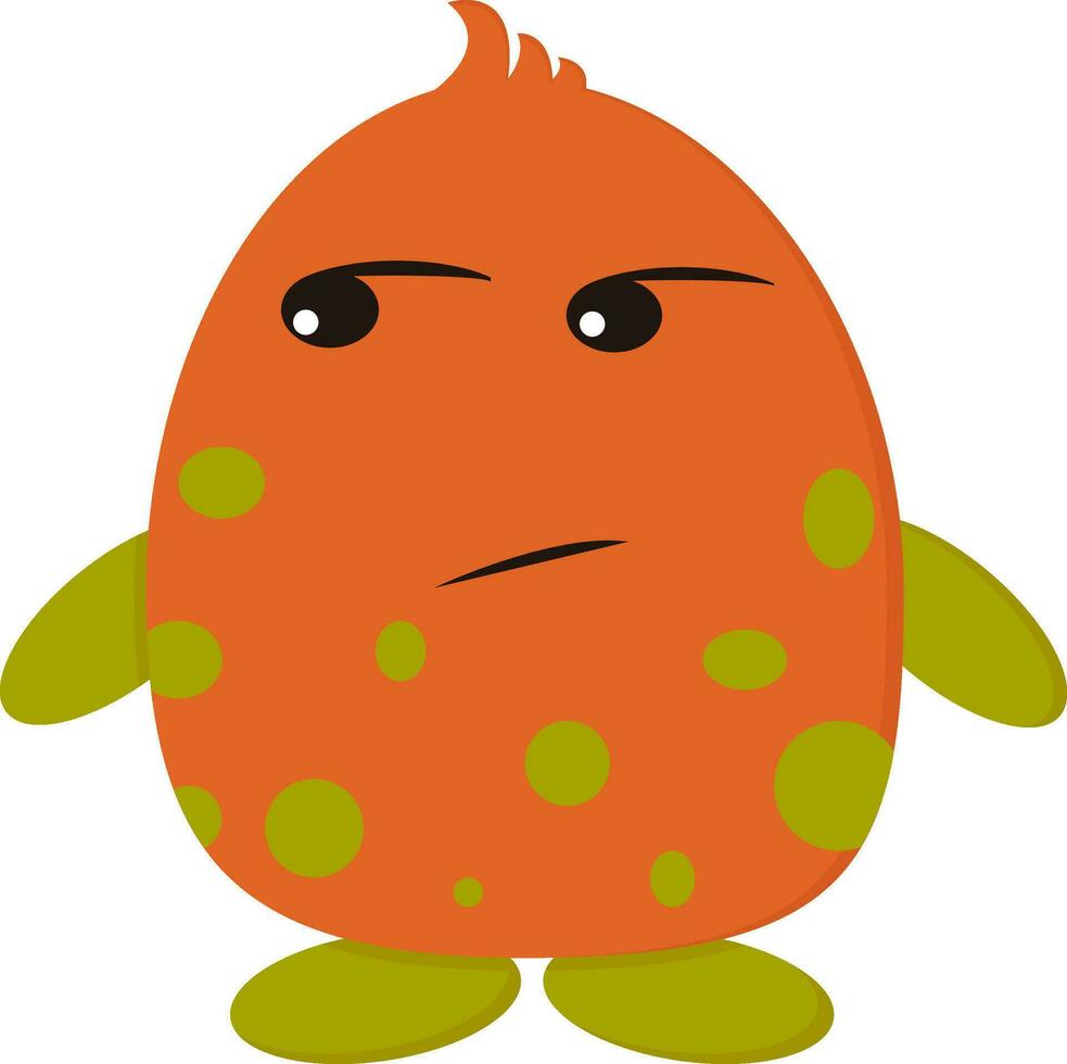wütend Orange Monster, Vektor Farbe Illustration.