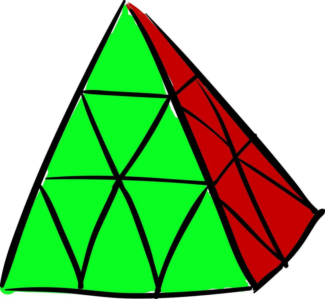 Rubiks Würfel Pyraminx Illustration Vektor auf Weiß Hintergrund