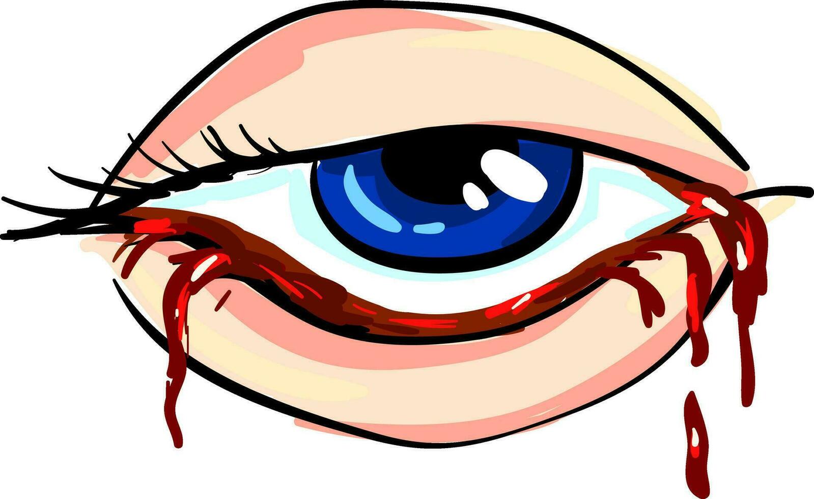 blutig Auge von ein Frau Vektor Illustration