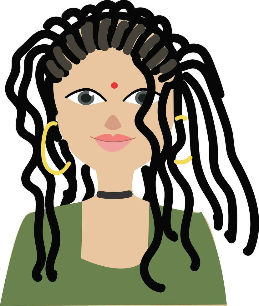 flicka med dreads vektor illustration