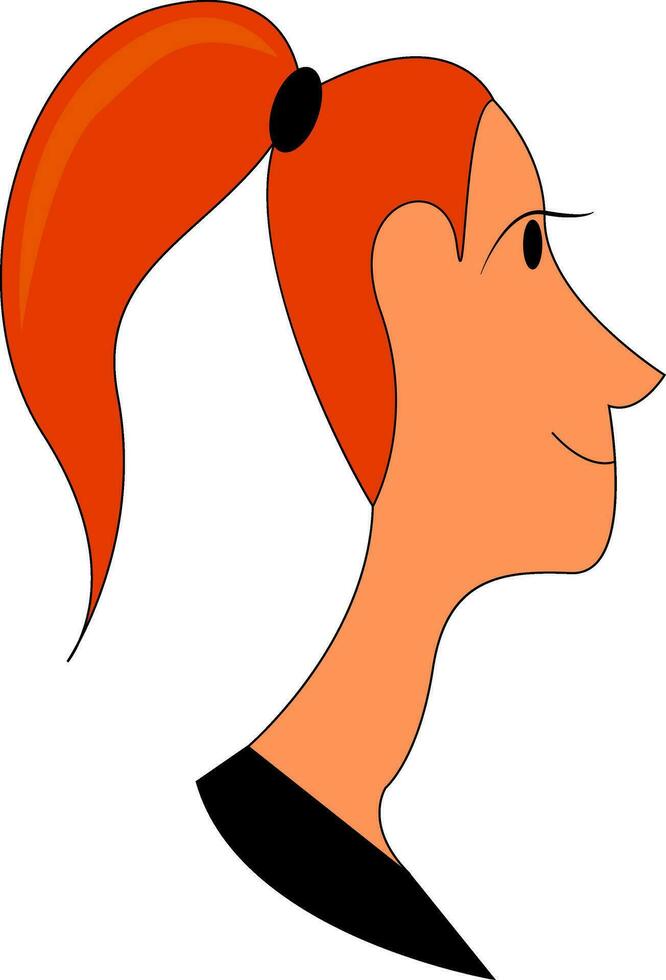 profil av en röd headed flicka vektor illustration