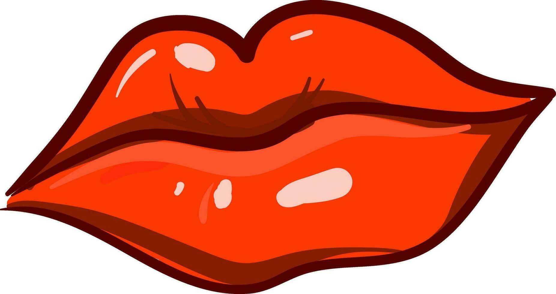 rot Lippen Illustration Vektor auf Weiß Hintergrund