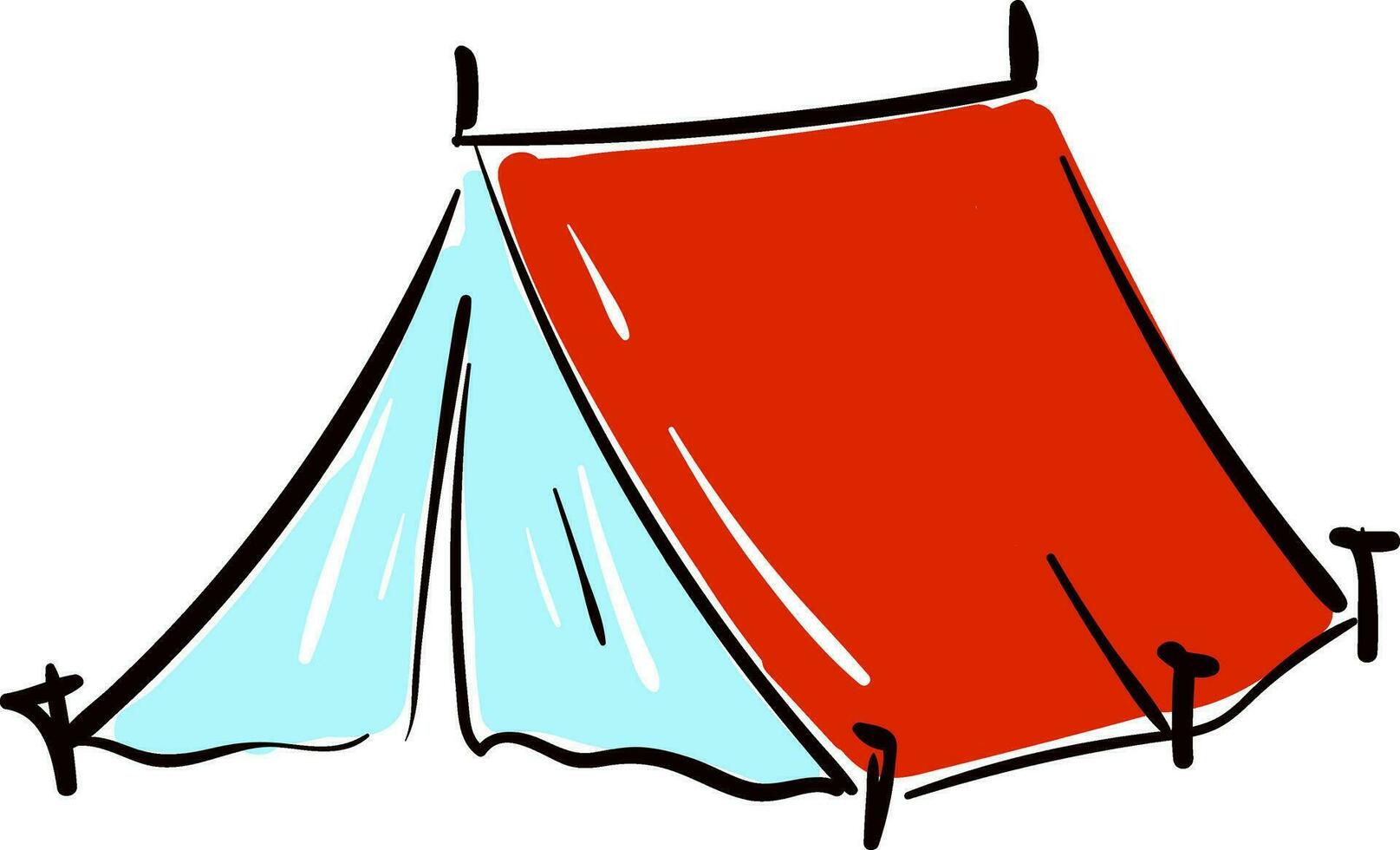 rot Zelt Illustration Vektor auf Weiß Hintergrund