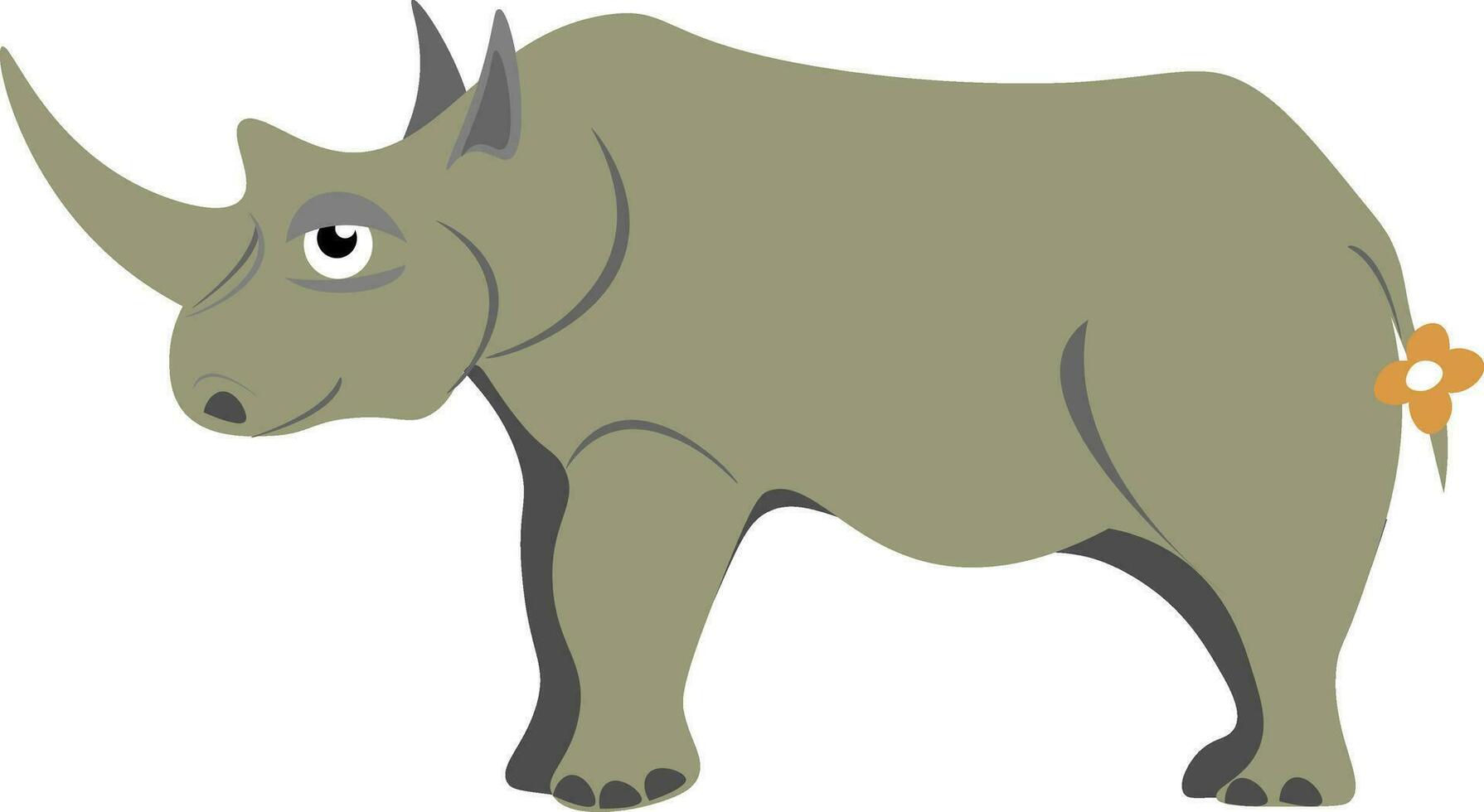 Nashorn Illustration Vektor auf Weiß Hintergrund