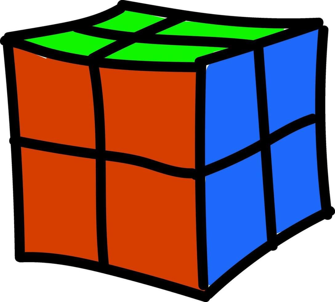 Rubiks Würfel 2x2 Illustration Vektor auf Weiß Hintergrund