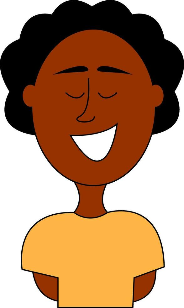 schwarz Mädchen lächelnd Illustration Vektor auf Weiß Hintergrund