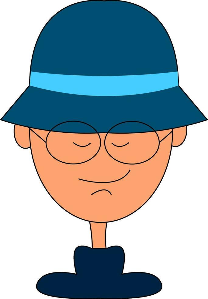 en man med blå hatt vektor eller Färg illustration