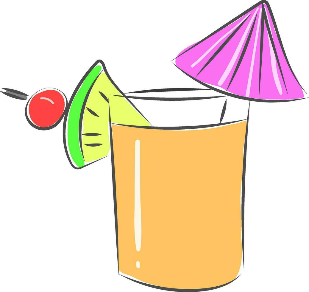 cocktail med citron- vektor eller Färg illustration