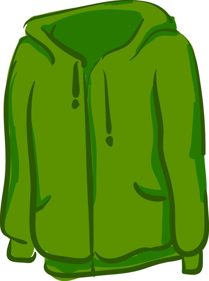 en grön hoody vektor eller Färg illustration