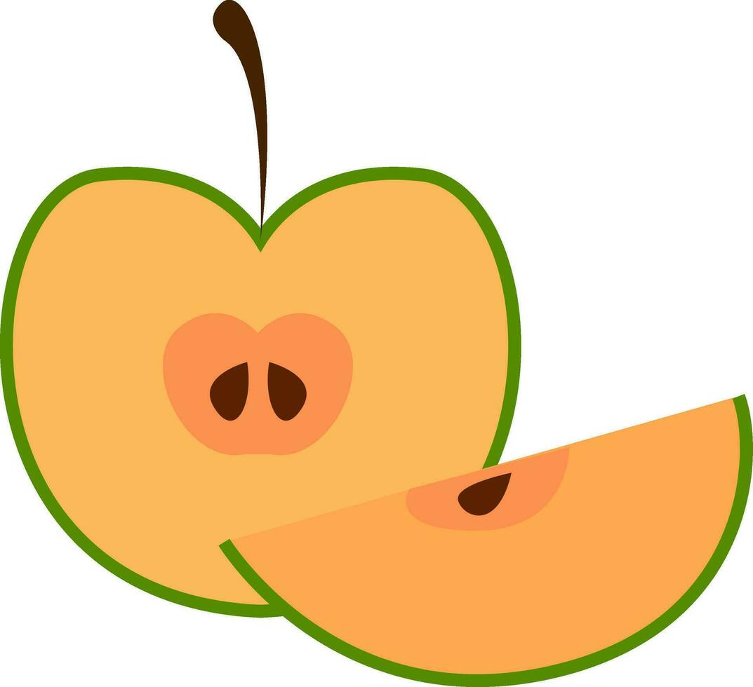 halv äpple vektor eller Färg illustration