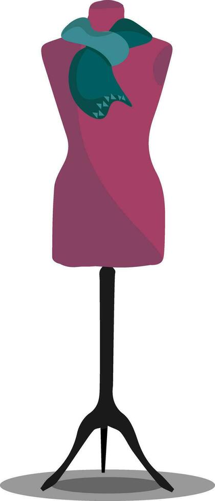 Mannequin im violett Kleid Vektor oder Farbe Illustration