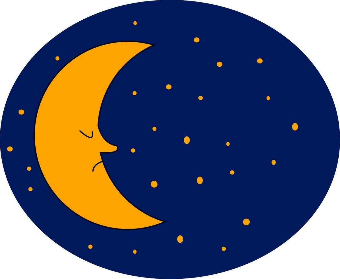 halv halvmåne måne vektor eller Färg illustration