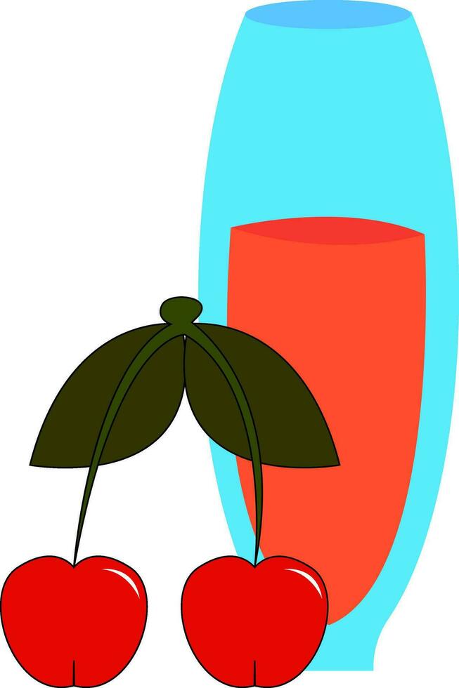 ein Paar von rot Kirschen Vektor oder Farbe Illustration