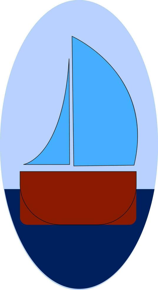 ein klein Segeln Schiff Vektor oder Farbe Illustration