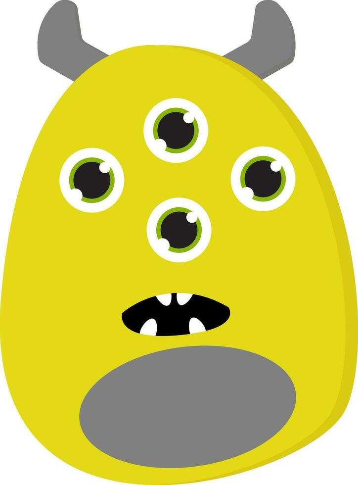 en monster i gul och grå Färg vektor eller Färg illustration